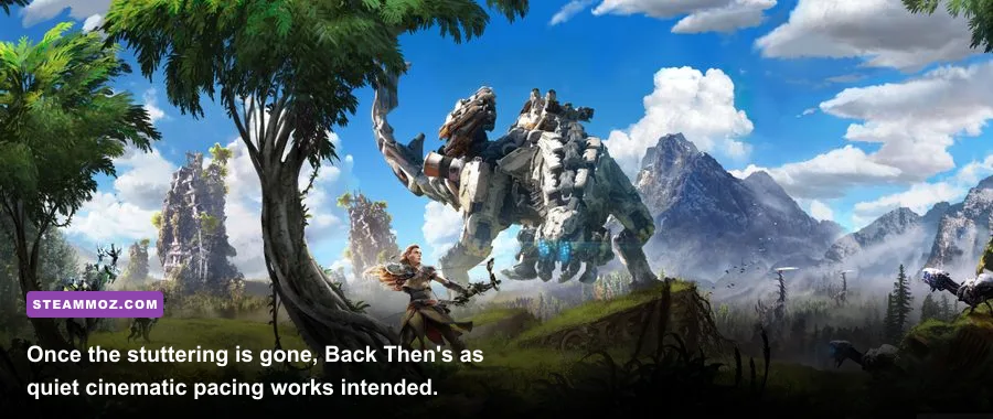 Back Then cinematic scene displayed on a gaming PC monitor