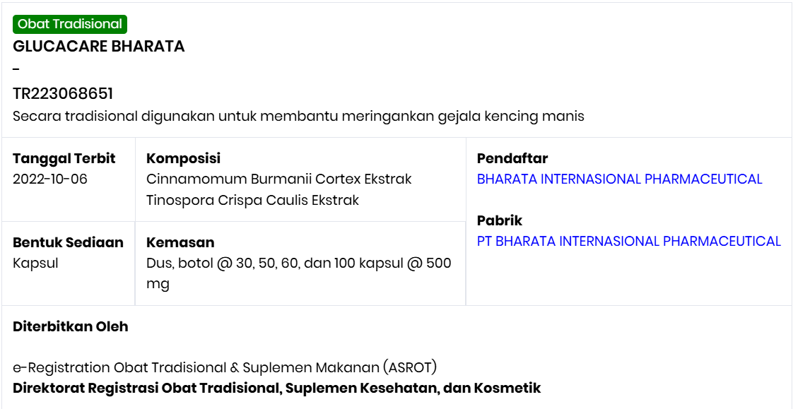 Sertifikat BPOM TR223068651