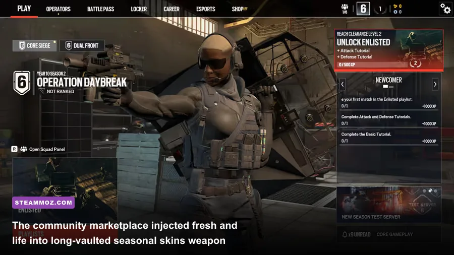 Rainbow Six Siege cosmetic marketplace web trade menu