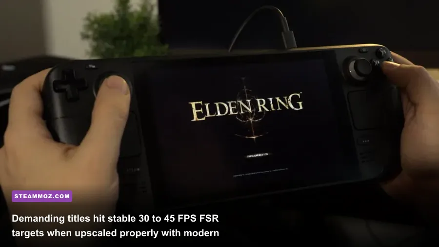 Action RPG gameplay running docked on a living room TV screen
