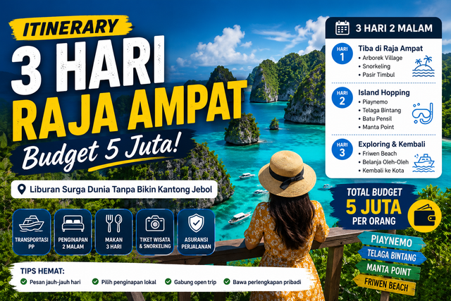 Itinerary 3 Hari di Raja Ampat Budget 5 Juta: Panduan Lengkap dari Jakarta