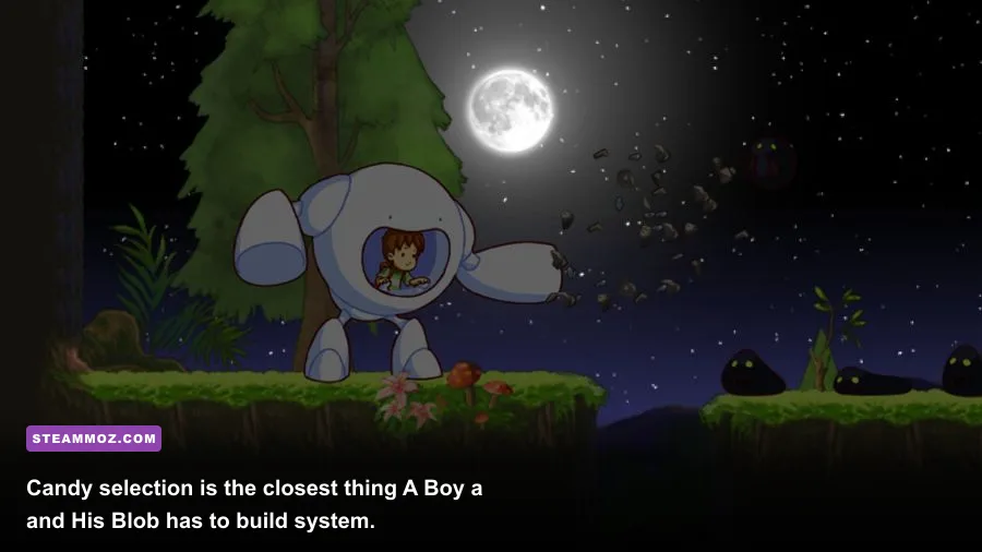 A Boy and His Blob using transformation candy during a puzzle