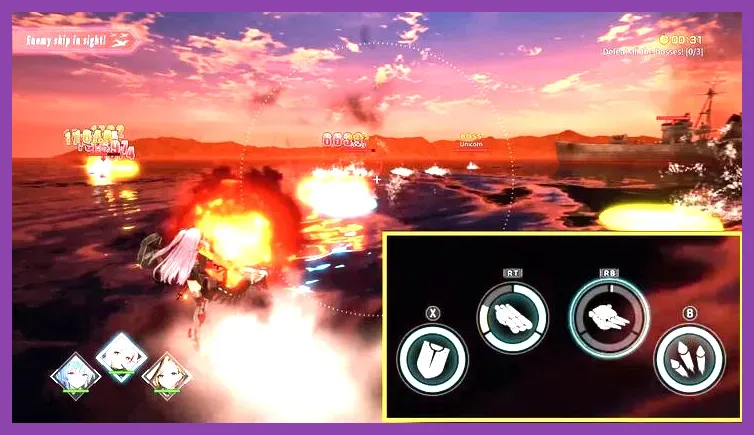 Azur Lane intense combat gameplay with high particle effects