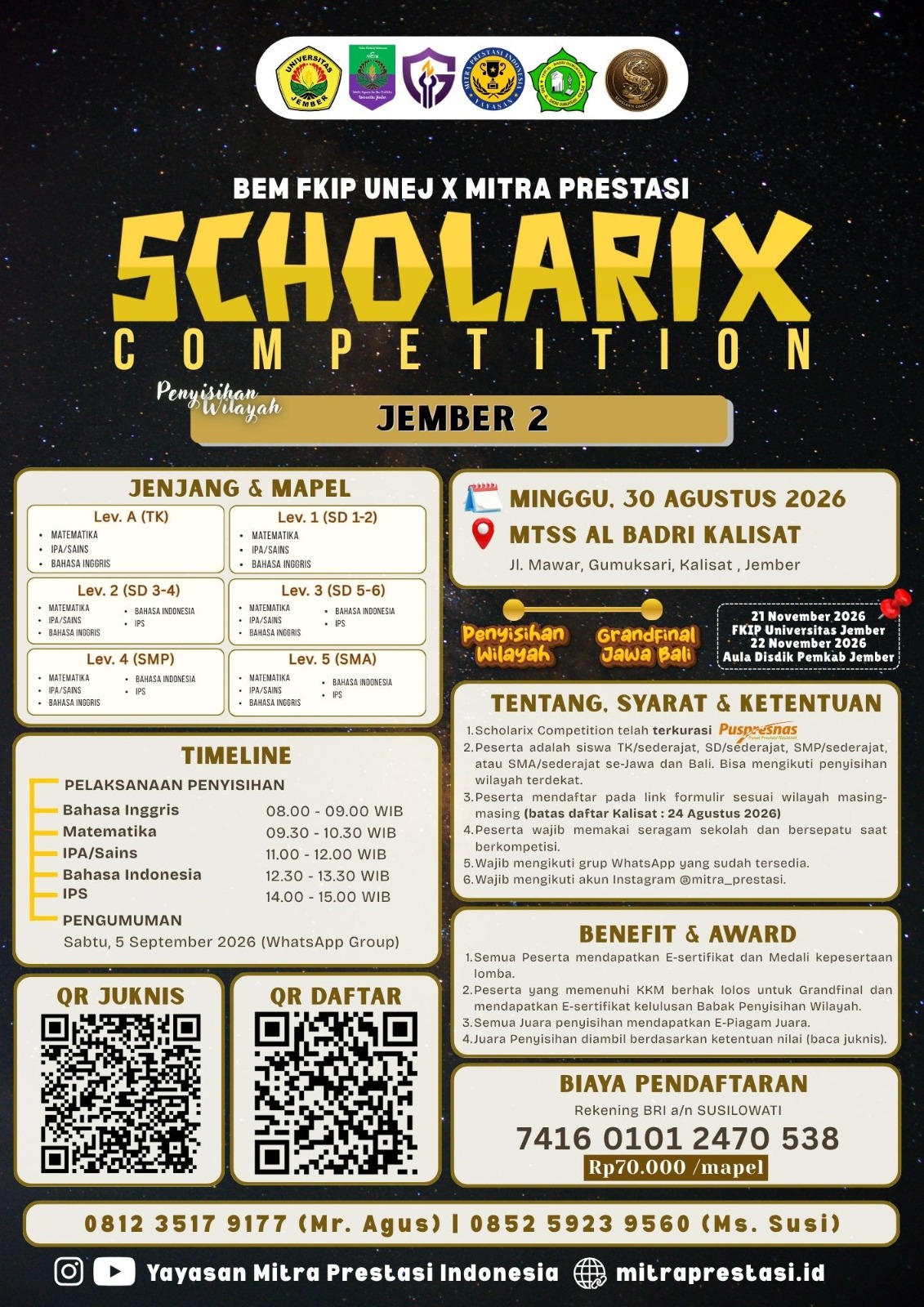 Poster Lomba Scholarix Competition Penyisihan Wilayah Jember 2