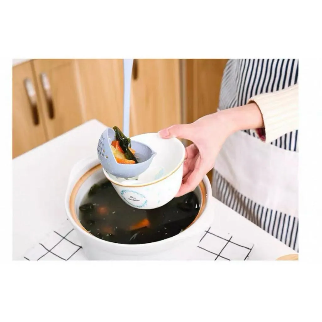 Centong Sup 2in1 Centong Saringan Kuah Sayur Sendok Soup Plastik 2in1 Serbaguna - Gambar 4