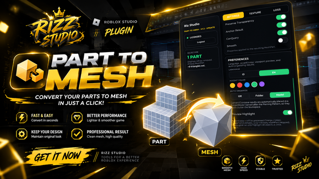 Rizz Studio — Part to Mesh Plugin