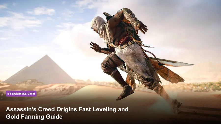 Bayek overlooking the Egyptian desert in Assassin's Creed Origins