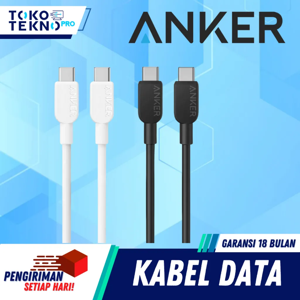 ANKER A81 Cable Data Series Kabel Data A to C / C to C Garansi Resmi