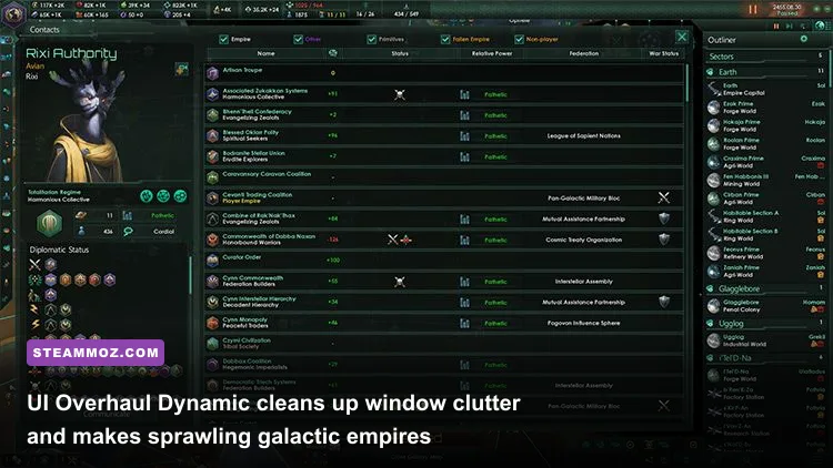 The clean and expanded planetary management interface from UI Overhaul Dynamic