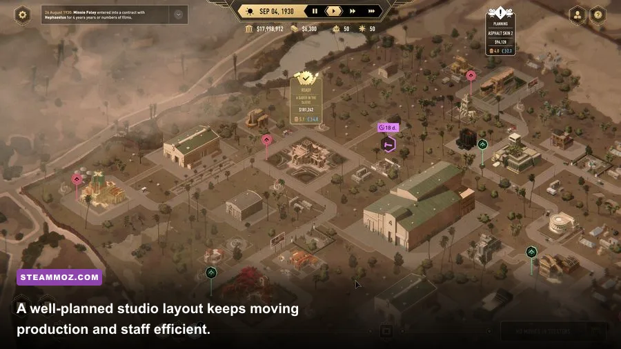 Hollywood Animal studio building layout and management interface