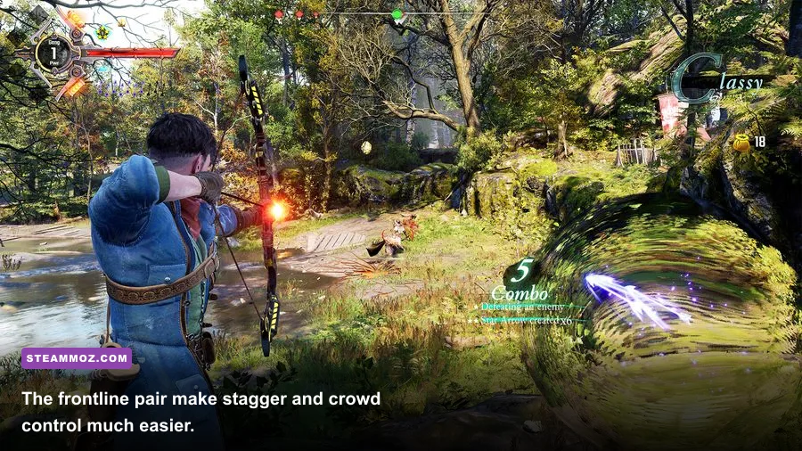 Friar Tuck and Little John battling armored enemies in Gangs of Sherwood