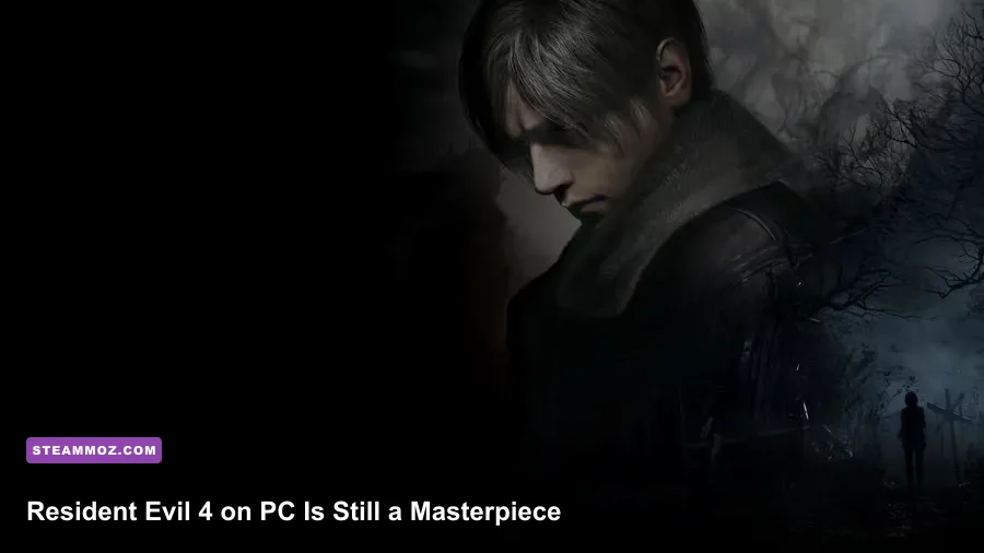 Leon Kennedy fights Ganados in the village in Resident Evil 4 remake on PC
