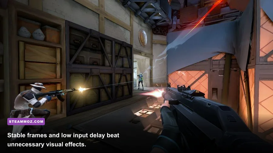 Valorant PC graphics settings configured for high FPS and low latency