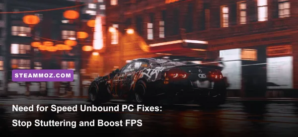Customized sports car drifting through neon-lit streets in Need for Speed Unbound