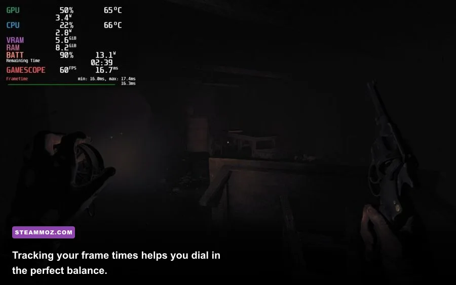 FPS counter overlay while playing Amnesia The Bunker