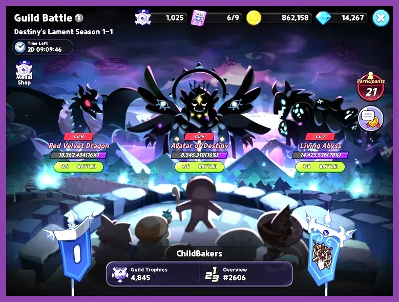 Cookie Run Kingdom guild interface