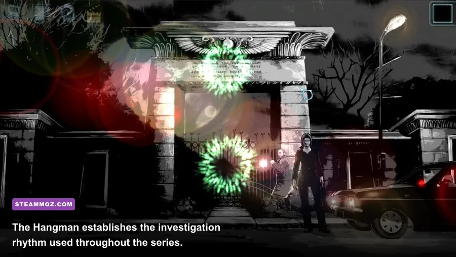 Erica Reed investigating The Hangman case in Cognition