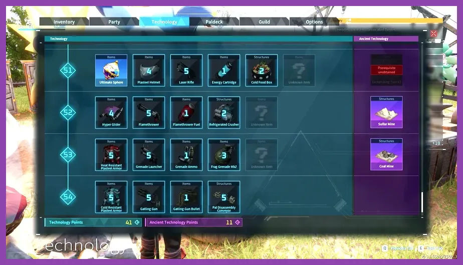 Resource nodes for Crystal Shards and Titanium Ingots used in Palworld armor crafting