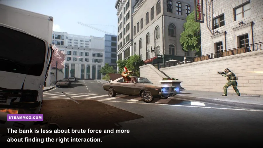 Goat Simulator PAYDAY bank heist with a safe, vault and police response