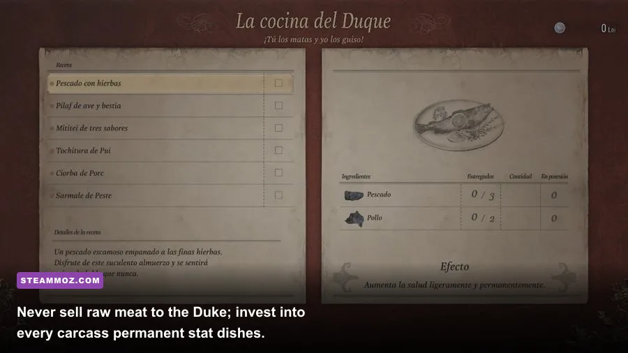The Duke cooking permanent stat boost meals in Resident Evil Village