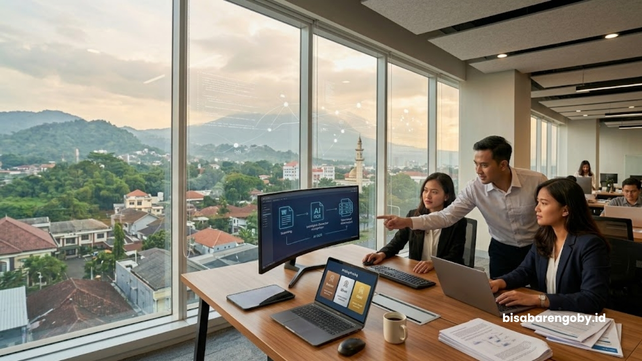 Tim pengadaan mendiskusikan harga AI OCR untuk perusahaan di Bogor berbasis Llama