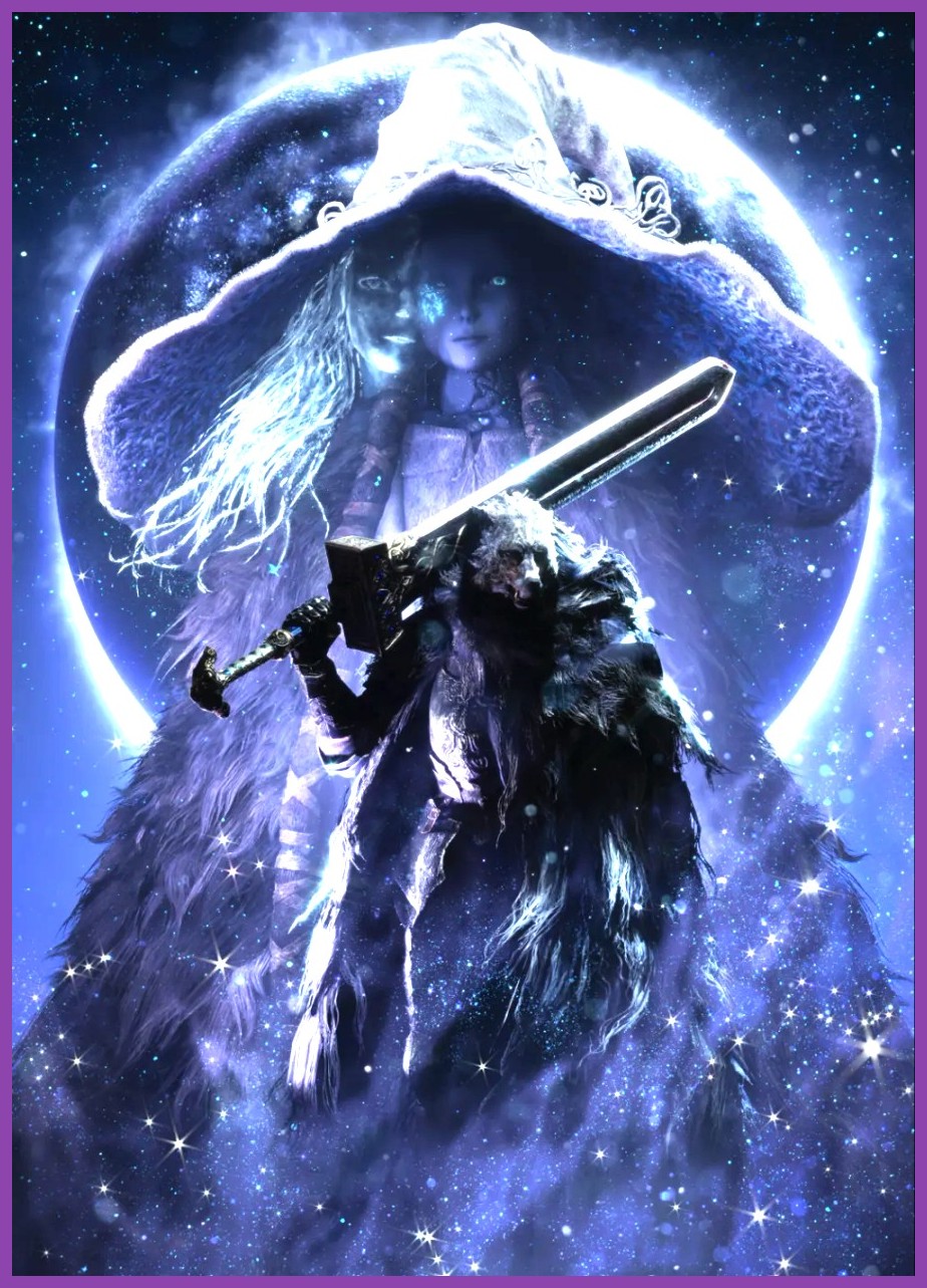 Elden Ring character wielding a magical weapon art pose