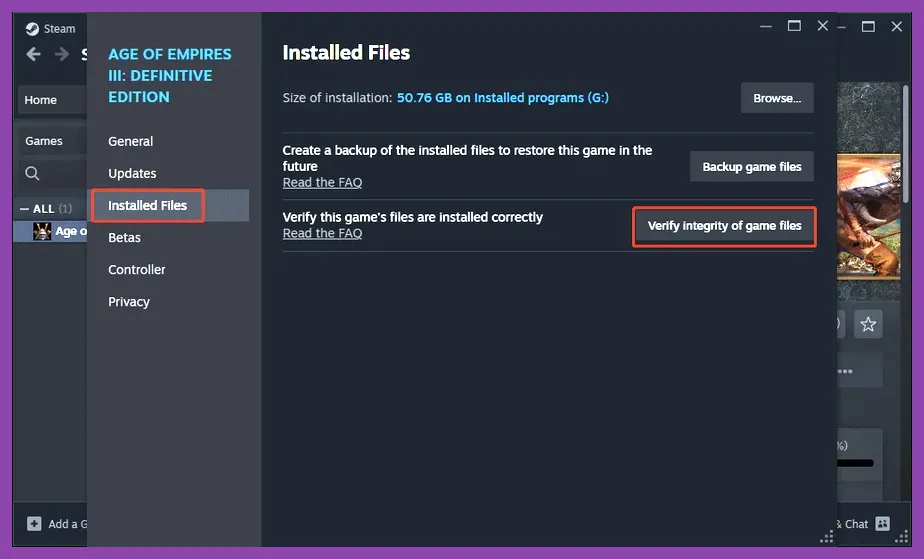 Steam client verifying game files for Cyberpunk 2077
