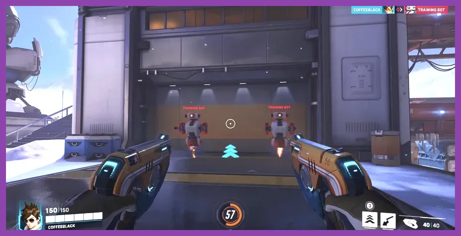 Overwatch 2 player testing a hero in the Practice Range