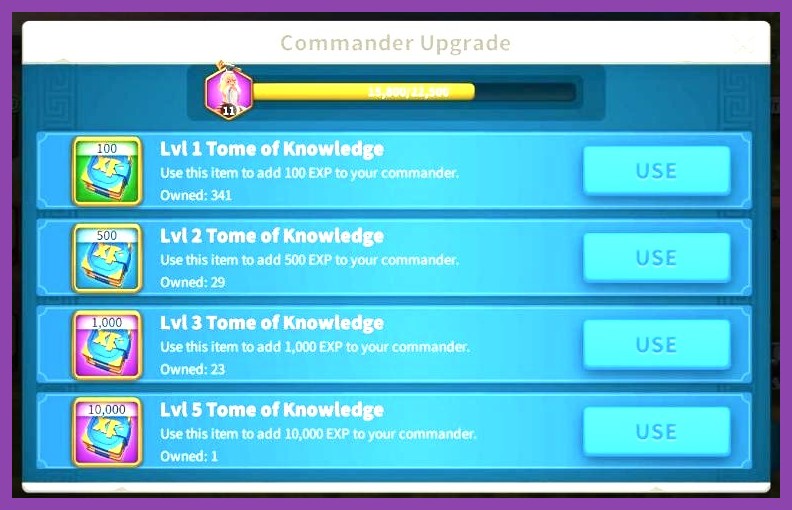 Rise of Kingdoms commander skill tree and upgrade interface