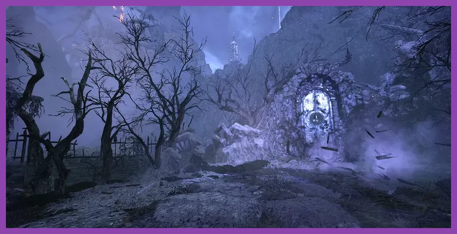 Player character exploring the creepy Umbral realm looking for loot