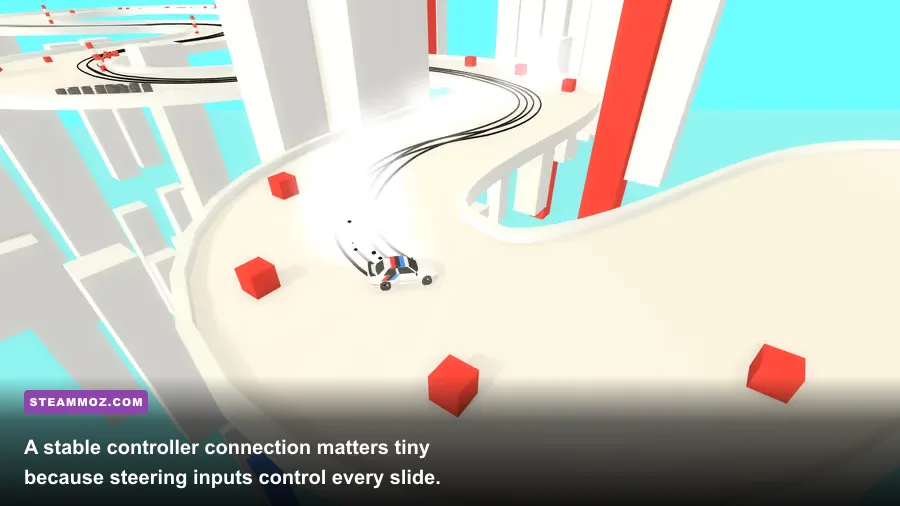 Absolute Drift Zen Edition being played with a controller on PC