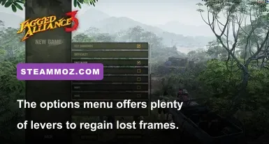 In-game display and graphics settings interface in Jagged Alliance 3