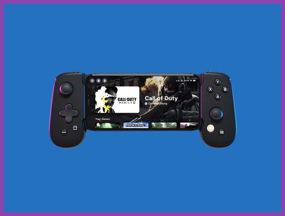 Handheld iPhone controller setup for playing action adventure mobile games