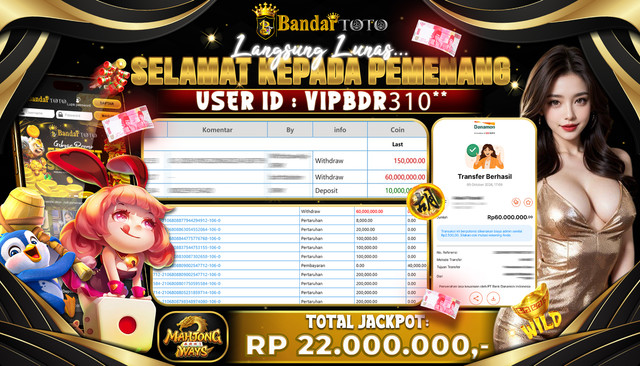 BANDARTOTO JACKPOT PG-MAHJONG WAYS 22 JUTA DIBAYAR LUNAS,-