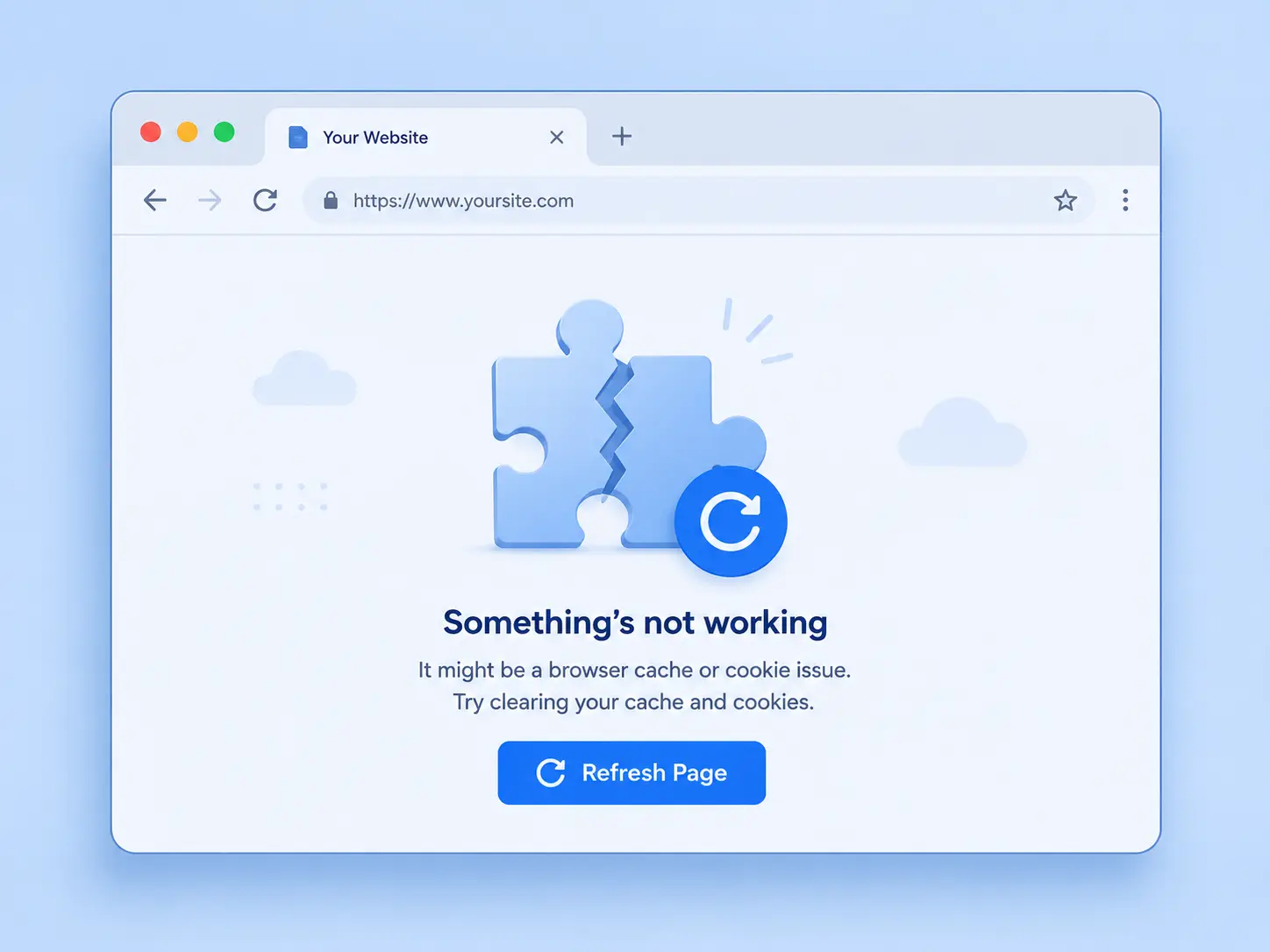 ilustrasi cache dan cookie browser bermasalah