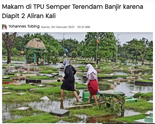Kondisi makam terdampak banjir