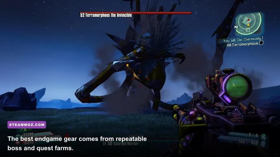 Borderlands 2 Terramorphous raid boss battle with legendary loot