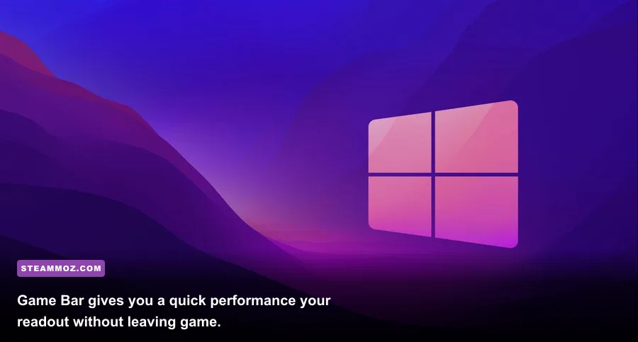 Windows Xbox Game Bar performance widget showing FPS, CPU, GPU, and RAM usage