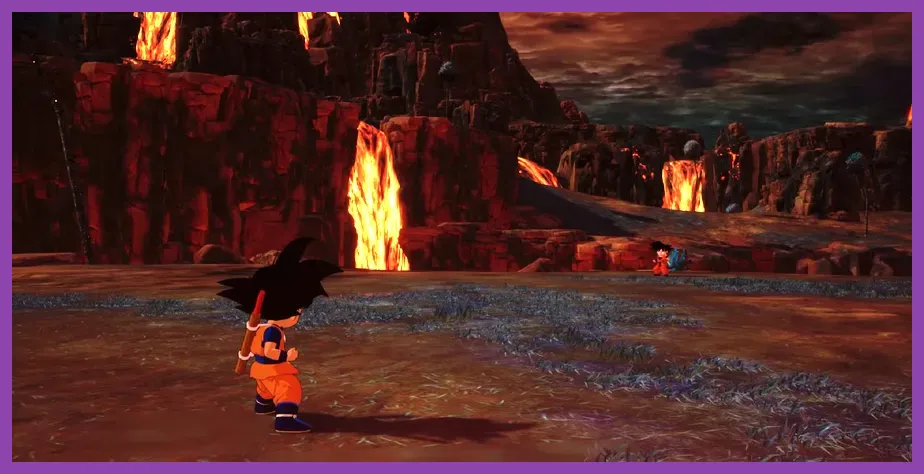 Goku and Vegeta fighting in Dragon Ball Sparking Zero on PS5