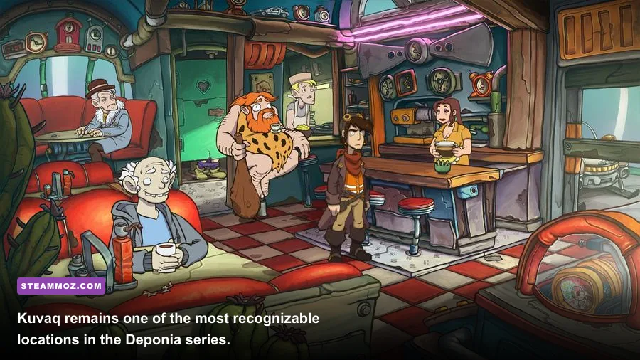 Kuvaq village gameplay scene from Deponia Doomsday