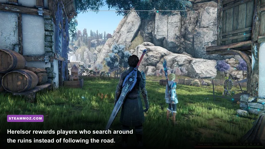 Ancient ruins and a hidden route in Herelsor from Edge Of Eternity