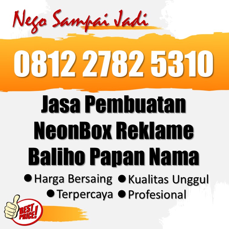 📣 WA 0812 2782 5310 - Pemborong Pemasangan Neon Box Tulisan Timbul Murah Argomulyo Salatiga