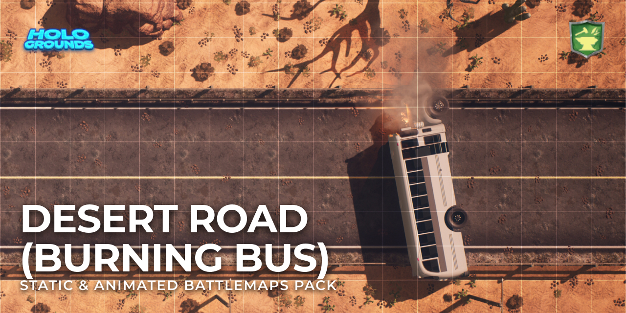 Desert Road Bus Animated Battlemaps