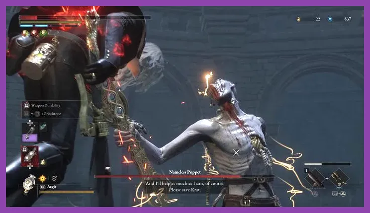 Lies of P combat against boss