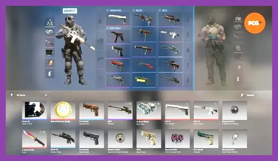 CS2 match loadout customization menu