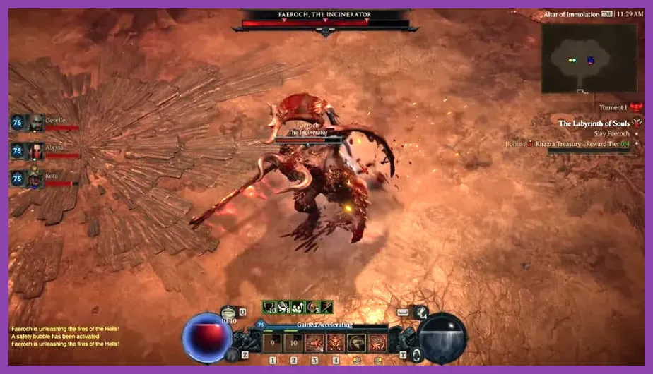 Players fighting a boss in the Dark Citadel raid in Diablo 4 Vessel of Hatred