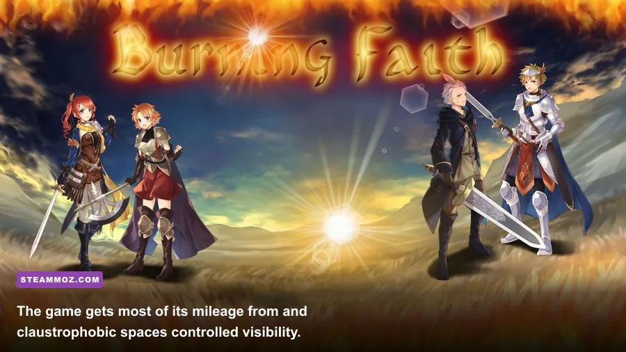 First-person view of a dark corridor in Burning Faith