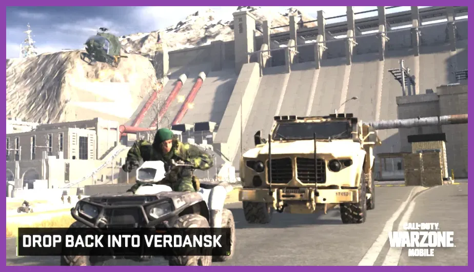 Warzone Mobile squad Battle Royale match on Verdansk