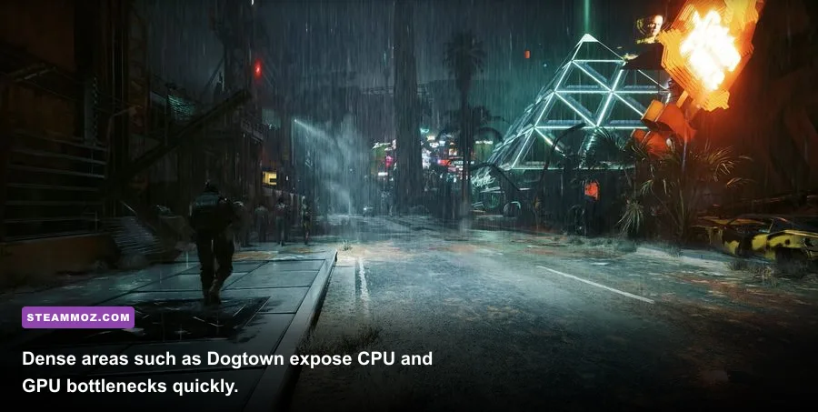 Cyberpunk 2077 Phantom Liberty Dogtown combat scene on PC