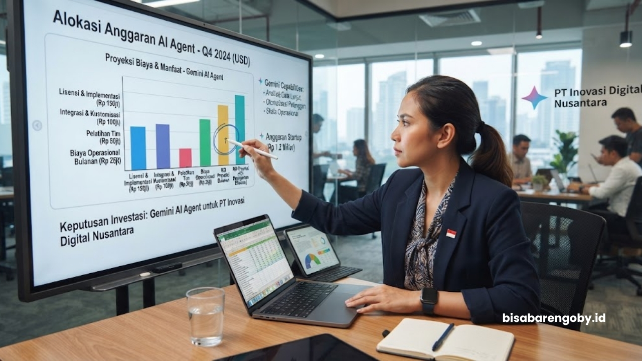 Chief Technology Officer memproyeksikan alokasi anggaran sebelum memutuskan beli AI Agent untuk startup di Indonesia berbasis Gemini